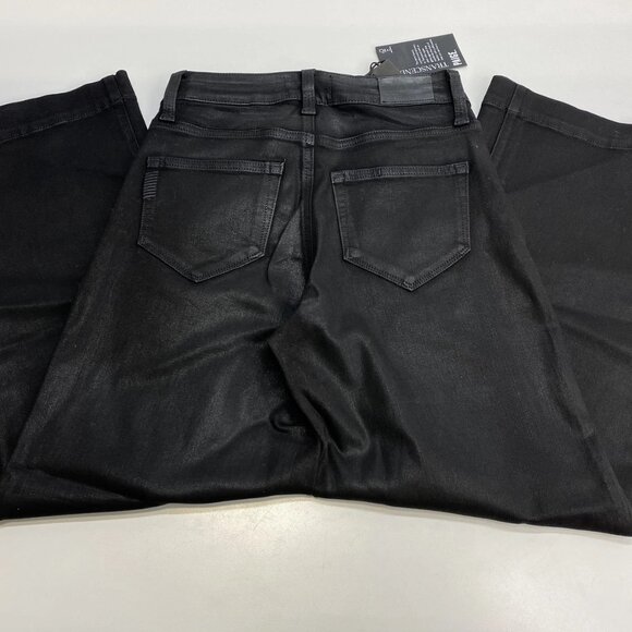 NEW PAIGE Women’s Anessa Luxe Coating Wide-Leg Pants “Black Fog” Size 25 - Picture 8 of 13